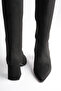 Women's Black Zippered Suede Boots - 7