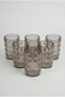 Set of 6 Acrylic Water Glasses 410 ml with Embossed Pattern - 2