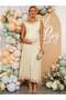 Rochie maxi, crem