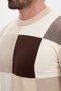 Checkered Slim Fit Crew Neck Cashmere Men's Knitwear Sweater Beige - 11624.26K - 2