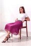 Women's Pink Pleated Tulle Colorful Elastic Waist Lined Midi Skirt Holly