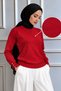 Gold Button Cuffed Knitwear Sweater Tsd260348 Red - 5