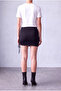 Women's Black Single Jersey Side Cross Lace Mini Skirt Meabh - 2