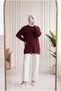 Mediha Crew Neck Plain Soft Sweater-Kr6049 Claret Red