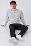 Men's Turtleneck Comfortable Light Gray Sweatshirt