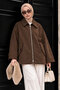 Detachable Fur Collar Cashmere Coat Tsd260310 Brown - 2