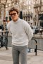 Men's High-Neck Basic Sport Light Gray Sweatshirt - 3