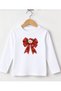 Christmas Red Bow Printed Children's Unisex Long Sleeve T-Shirt - 2