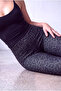 Women's Anthracite Leopard Patterned Single Jersey High Waist Elastic Leggings Pippa - 4