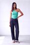 Women's Mint Green Modal / Cotton Blend Asymmetrical Collar Sleeveless One Shoulder Cross Strap Detailed Pauline - 2