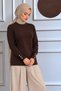 Gold Button Cuffed Knitwear Sweater Tsd260348 Brown - 2