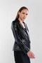 Women's Genuine Leather Black Leather Coat - 2