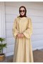 Shoulder Ribboned Dress with Side Buttons - 5186 - Wheat Yellow - 2