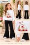 Winter, Spring, and Autumn Girls' Black Spanish Flared Bottoms and White Sweat Top - 2