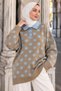 Buttoned Polka Dot Sweater Tsd260318 Mink