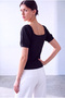 Women's Black Cotton V-Neck Short Sleeve Buttoned Lace Detailed Blouse Victoria - 4