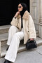 Detachable Fur Collar Cashmere Coat Tsd260310 Beige - 5