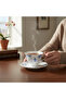 6-Piece Tea Cup Set with Rose Pattern