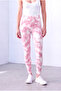 Women's Pink / White Cotton High Waist Tie-Dye Patterned Leggings Maya - 3