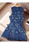 Rochie mini, albastru - 2