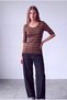 Women's Sparkling Multi-Colored Viscose Blended Crew Neck 2/4 Sleeve Sparkling Fabric Blouse Willow - 2