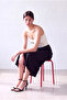 Women's Black Single Jersey Draped High Waist Comfortable Cut Elastic Waist Midi Skirt Cassidy - 5