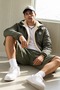 Men's Hooded Zippered Long Winter Khaki Fur Raincoat with Side Pockets - 3