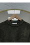 Mediha Crew Neck Plain Soft Sweater-Kr6049 Khaki - 3
