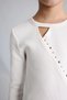 I6183A8Er105 Ecru Slim Fit Crew Neck Ribbed Camisole T-Shirt with Window and Star Stone Detail - 3