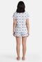 Women 3 Pieces Allover Print Top And Pants With Shorts Pajama Set, Multicolor - 6