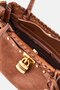 Women Brand Logo Satchels Bag, Brown - 2