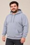 Men's Oversized Three-Thread Ribbed Hooded Kangaroo Pocket Winter Sweatshirt - Gray Marip - 2