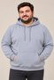 Men's Oversized Three-Thread Ribbed Hooded Kangaroo Pocket Winter Sweatshirt - Gray Marip