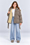 Girl's Hooded Belted Quilted Winter Coat Black Brown Beige Ak4300 - 3
