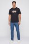 Men Crew Neck Short Sleeve Floral Print T-Shirt, Black - 2