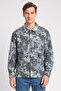 Men Regular Fit Long Sleeve Snakeskin Casual Shirt, Multicolor