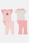Toddlers Girl 4 Pcs Checkered Bodysuits And Pants, Multicolor - 4