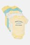 Toddlers Boy 5 Pack Embroidered Bodysuit, Multicolor - 4