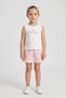 Toddlers Girl 3 Pcs Floral Print Top And Short Set With Headband, Multicolor