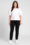 Women Crew Neck Balloon Sleeve Plain Top, White - 2