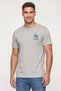 Men Crew Neck Short Sleeve Brand Logo T-Shirt, Grey
