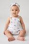 Toddlers Girl 2 Pcs Floral Print Bodysuit With Headband, White