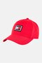 Men Embroidered Logo Adjustable Buckle Cap, Red