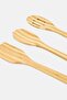 3 Pcs Slotted Spoon And Turner Set, Light Brown - 3