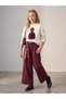 Girl's Sweatpants with Shawl Accessories and Belt Detail - 3