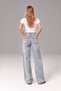 Women's Relaxed Basic Lace-Up Gray Jeans - 3