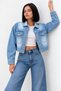 Women's Casual Light Blue Denim Jacket with Chest Pockets - 5