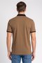 Men Regular Fit Textured Short Sleeve Polo Shirt, Brown - 4