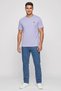 Men Crew Neck Short Sleeve Embroidered Logo T-Shirt, Lavender - 2