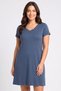 Women V-Neck Short Sleeve Sleepwear Dress, Multicolor